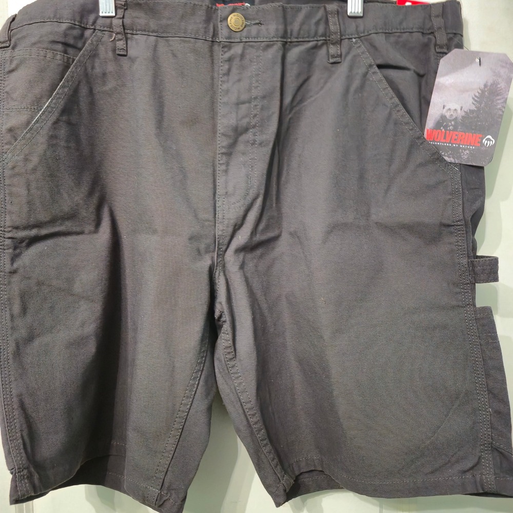 Wolverine Mens Carpenter Shorts Gray Cotton Canvas Utility Work Shorts Size 42